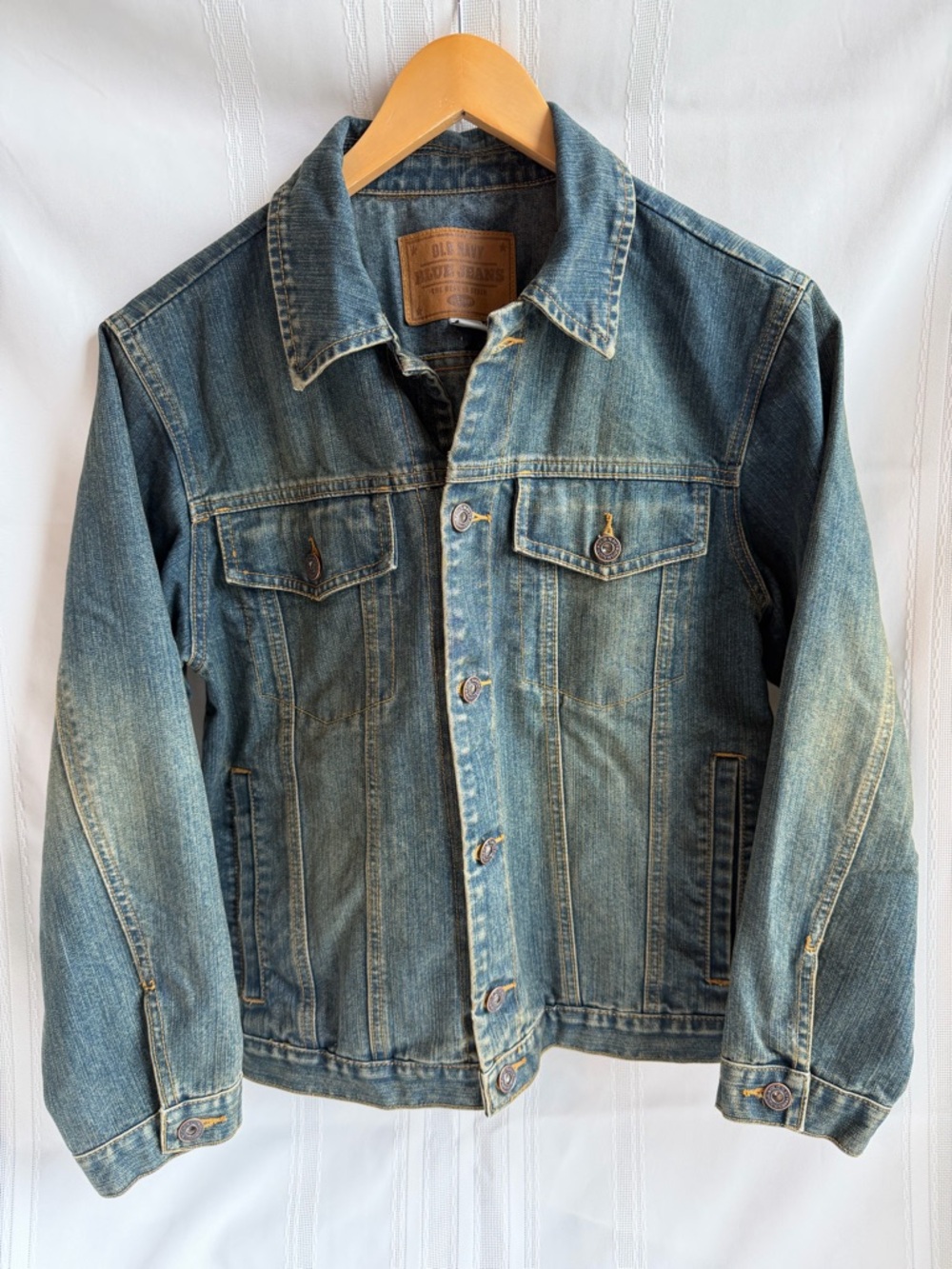 Old Navy Blue Jeans Unisex Size L Denim Jacket 100% Cotton